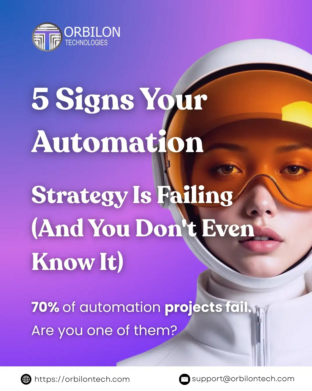 5 signs your automation strategy is failing 2026 - 70% of projects fail - Orbilon Technologies
